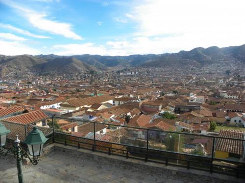A view from the walking tour in Cusco on Day 1. Cusco, Peru.